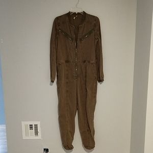 Free People Army Green Flightsuit/Jumpsuit